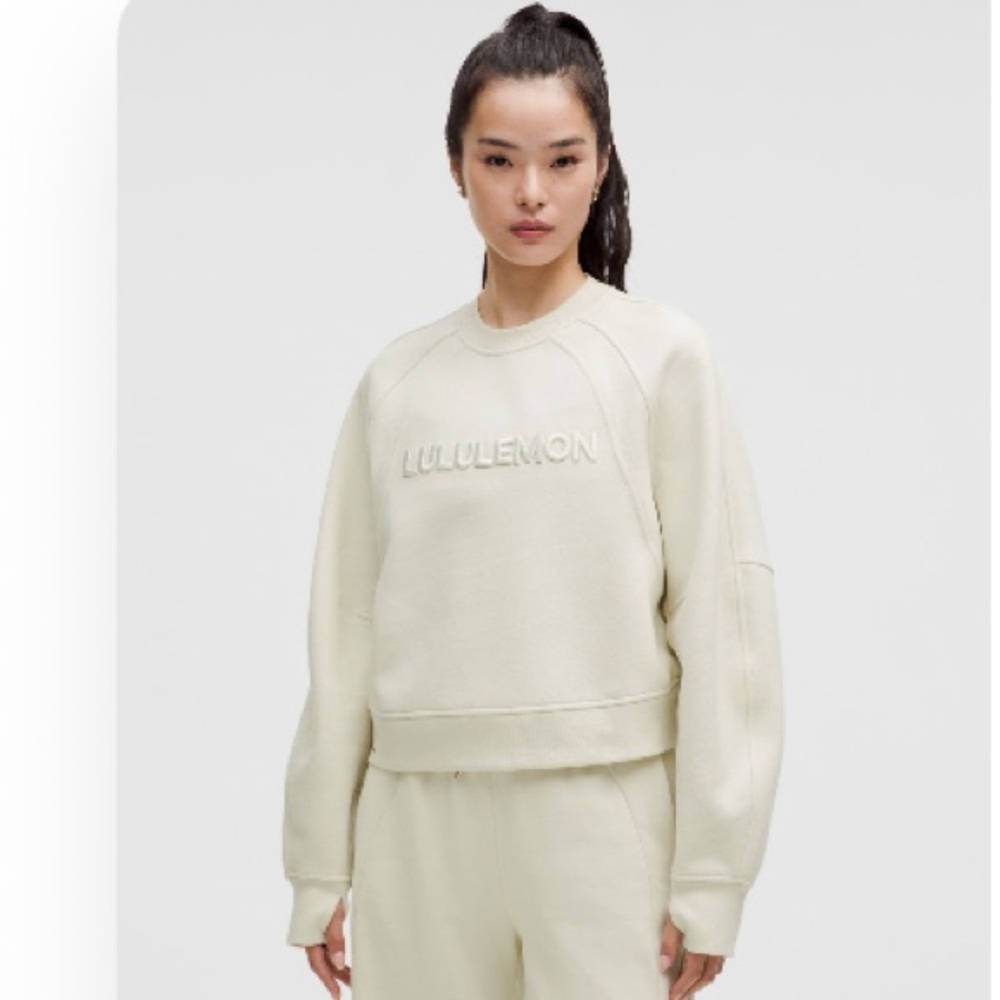 ❗️SOLD❗️Lululemon Scuba Oversized Pullover Wordmark in Bone 🆕 - Picture 9 of 9